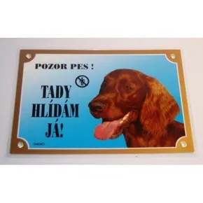 Farbschild Achtung Hund, Irish Setter